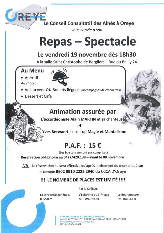 Spectacle repas aines