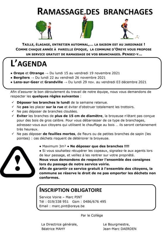 Ramassage des branchages novembre